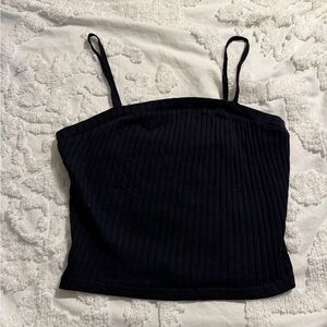 BP Black Ribbed Camisole Top Size L